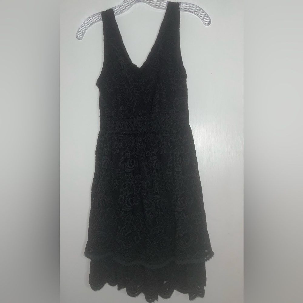 Altar’d State Black Floral Lace Sleeveless Mini Dress - Size XS